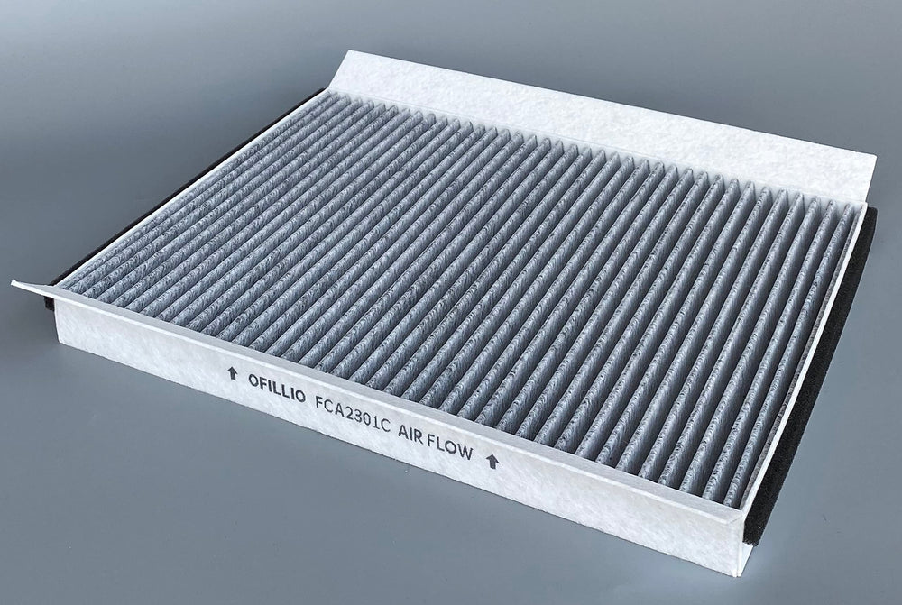 OIFILLIO filter installed in Volvo cabin housing improving airflow and air quality