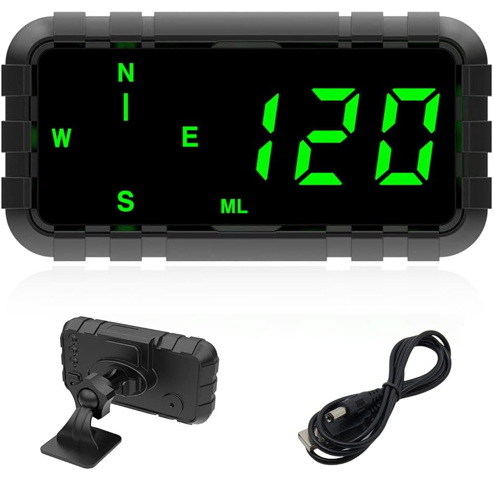 OinDoDi HUD front view showing large green speed readout for safer driving