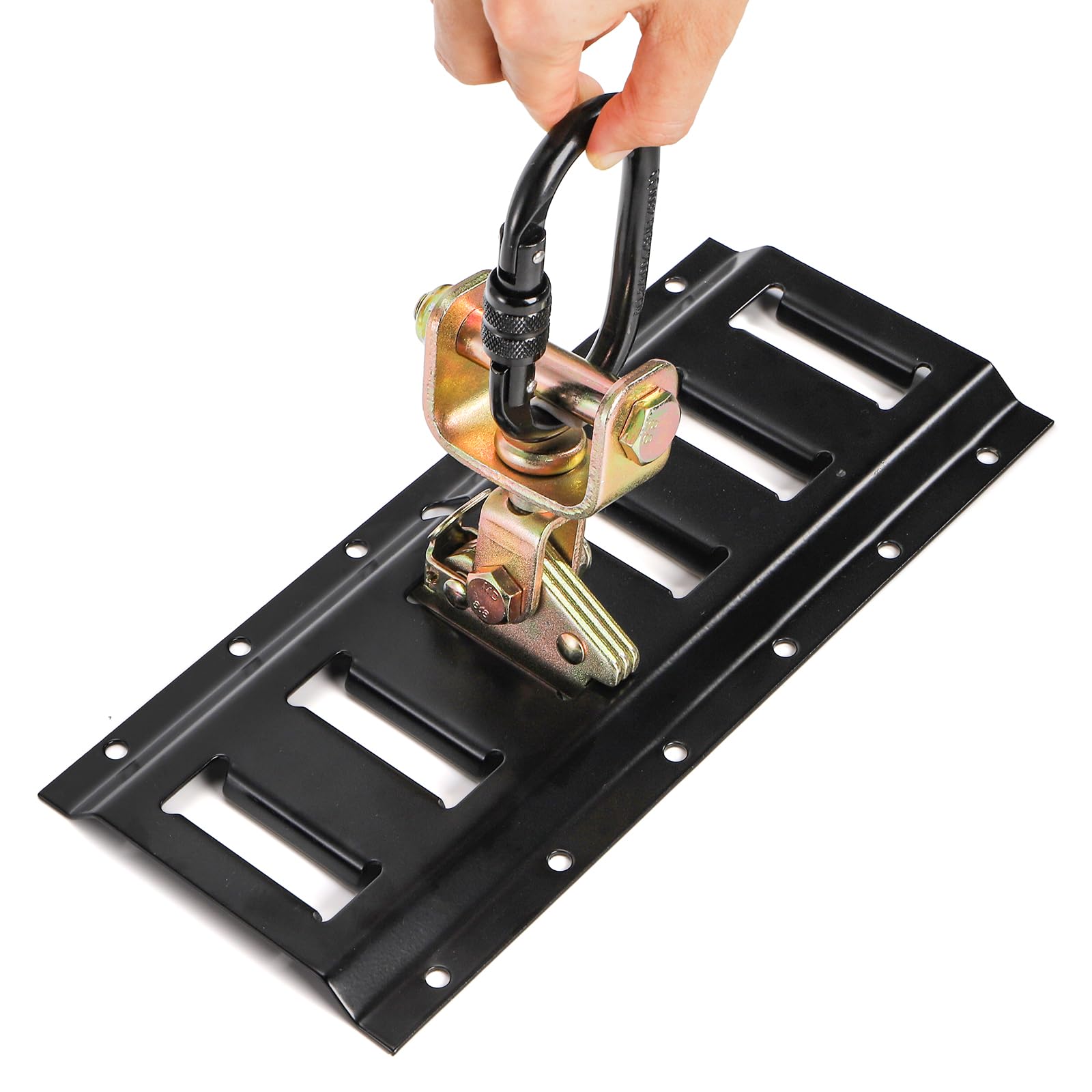 Okllen rail with straps attached illustrating compatibility with E-Track accessories and restraint