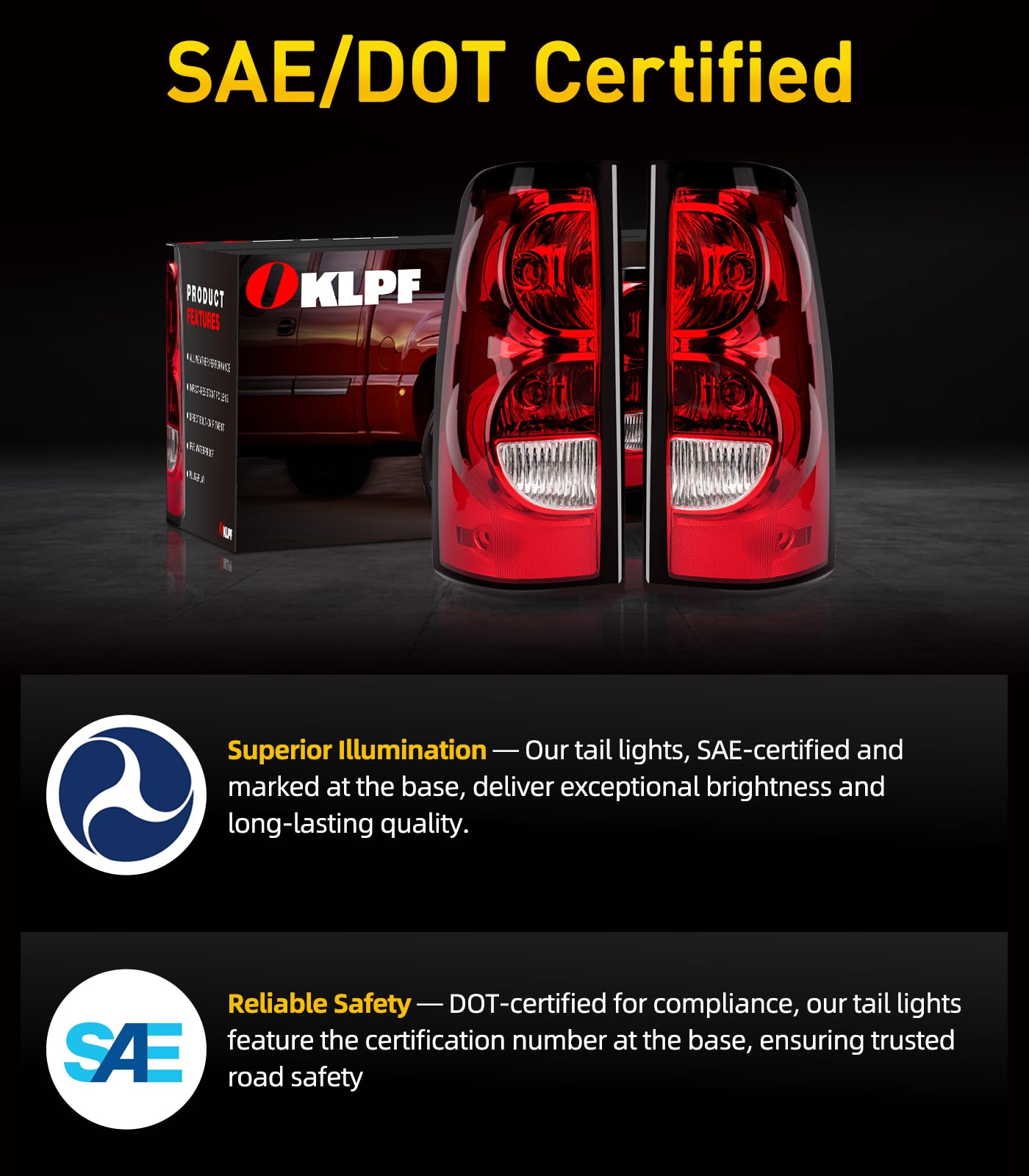 OKLPF illuminated tail light at night improving rear visibility
