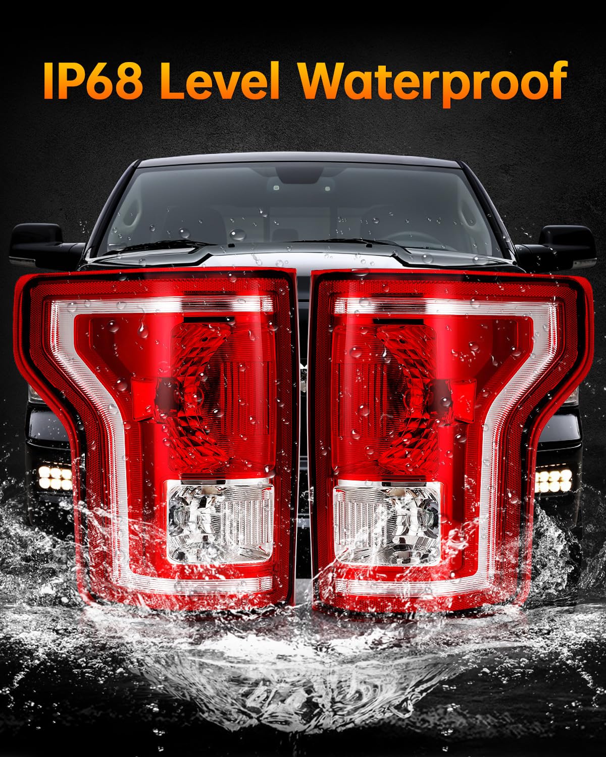 OKLPF tail light installed on F-150 demonstrating correct alignment
