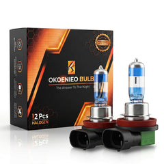 OKOENIEO front packaging showing H11 bulbs and benefits