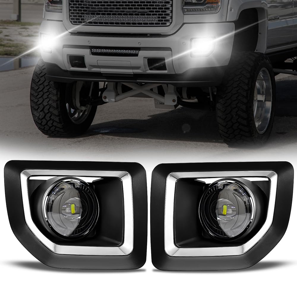OKSIWA front assembly on GMC Sierra showing clean fit and improved visibility
