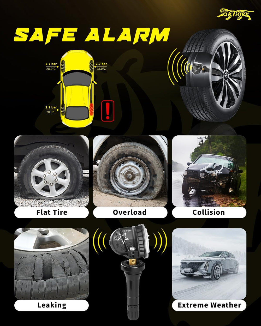 oktiger product label showing compatible vehicle list for fitment confidence