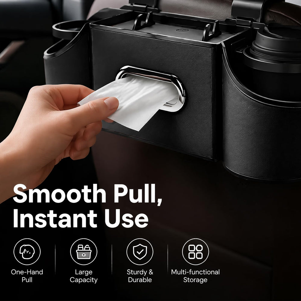 Oktree installation on headrest showing tool-free attachment and quick setup