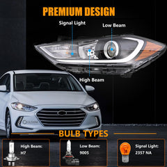 OLDANI headlight installed on Elantra demonstrating beam alignment