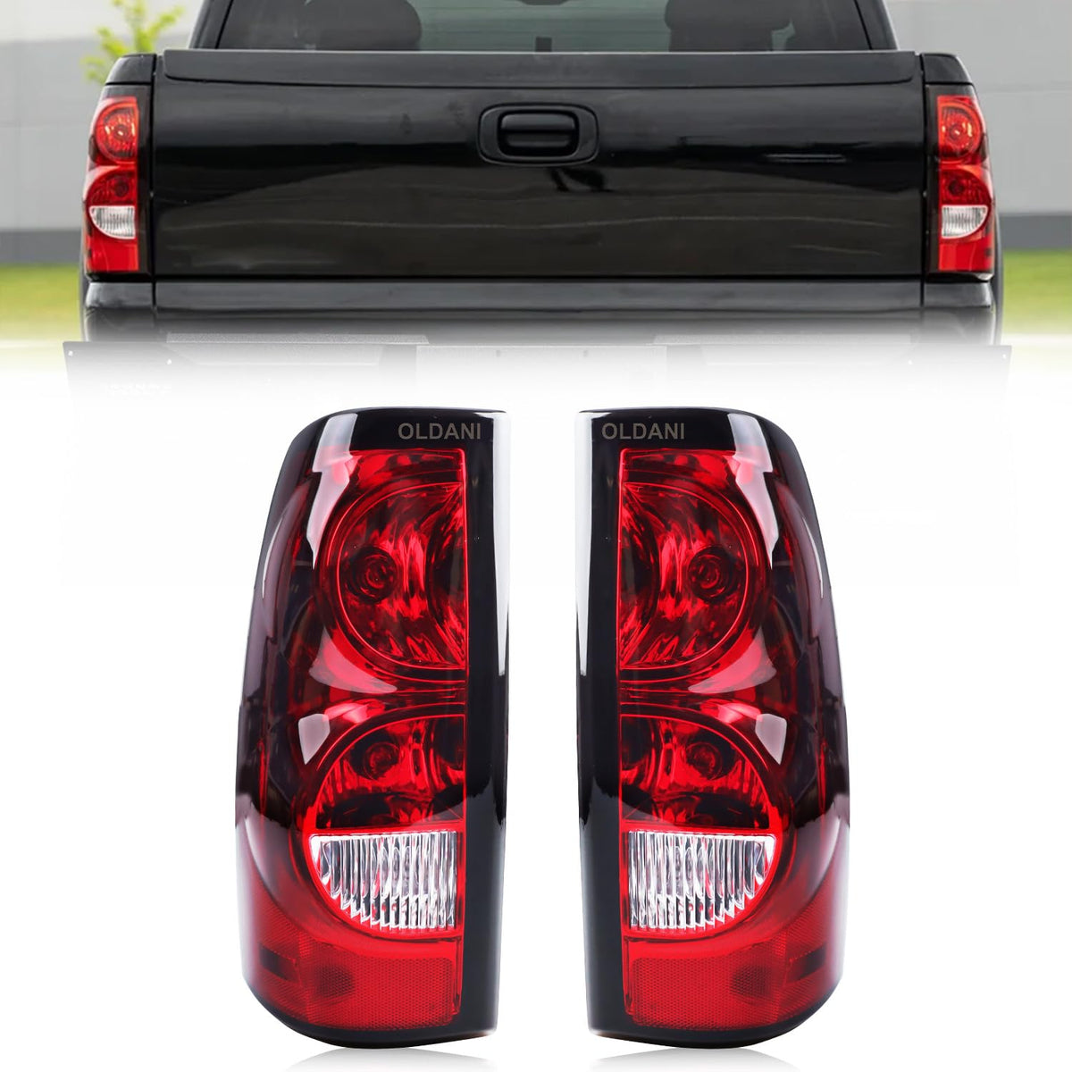 OLDANI front view of tail light assembly showing fit and updated styling benefit