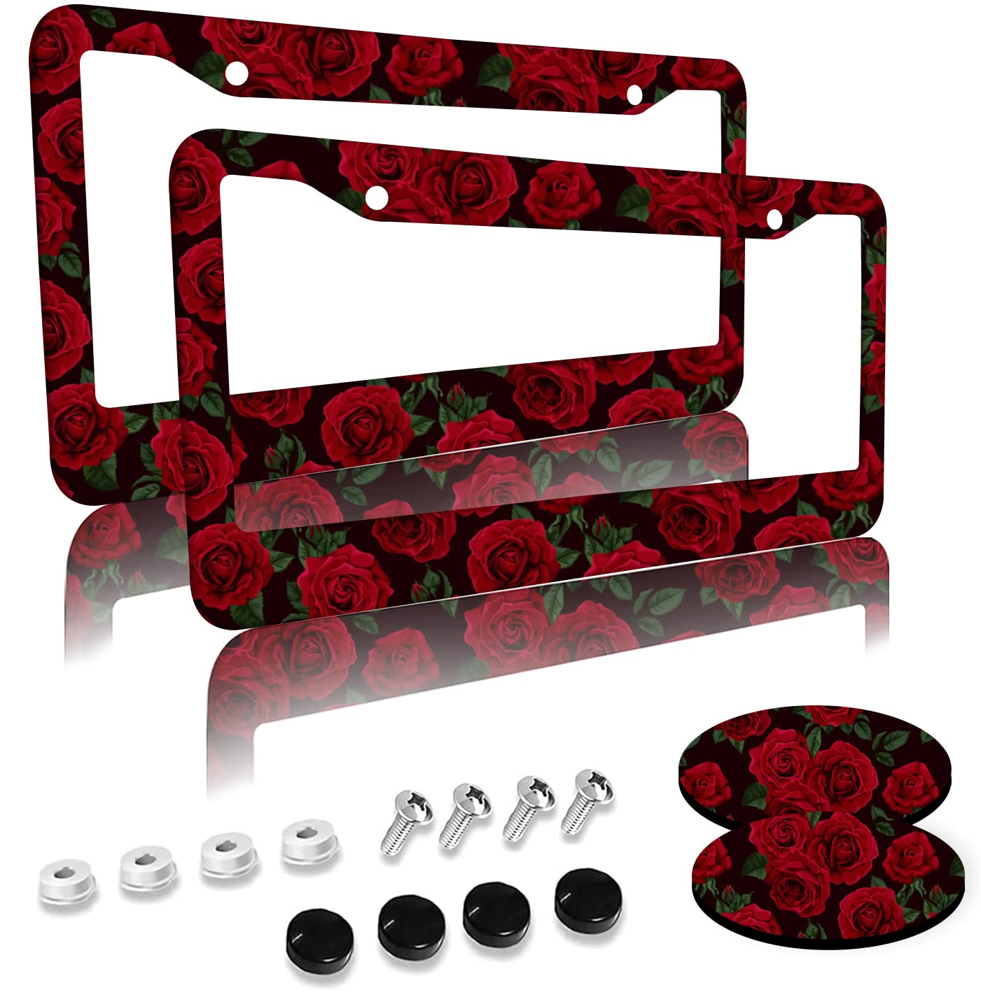 Olemier red rose front view showing full frame and floral design for stylish personalization