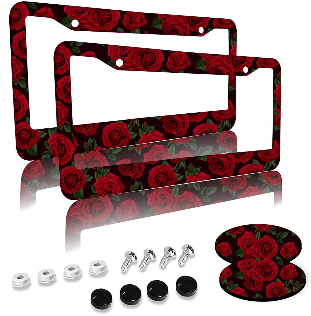 Olemier red rose front view showing full frame and floral design for stylish personalization