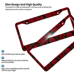 Olemier red rose mounted on car displaying secure fit and visible registration areas