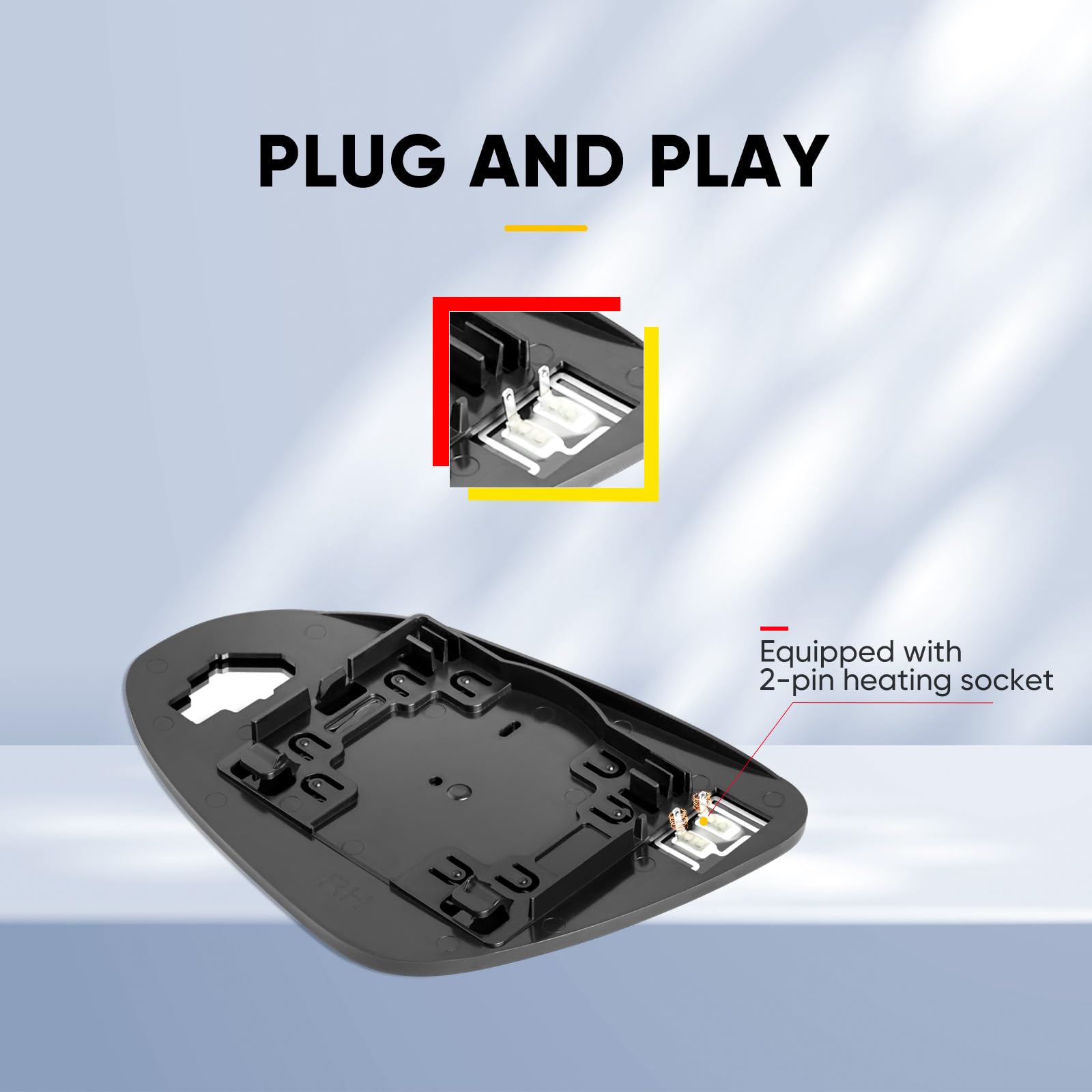 oleycaw detail of pre-installed connector and wiring for plug-and-play
