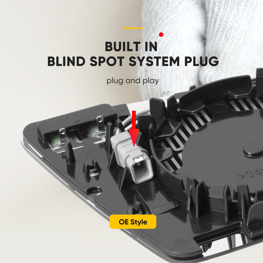 oleycaw mirror electrical connector detail for plug-and-play DIY installation