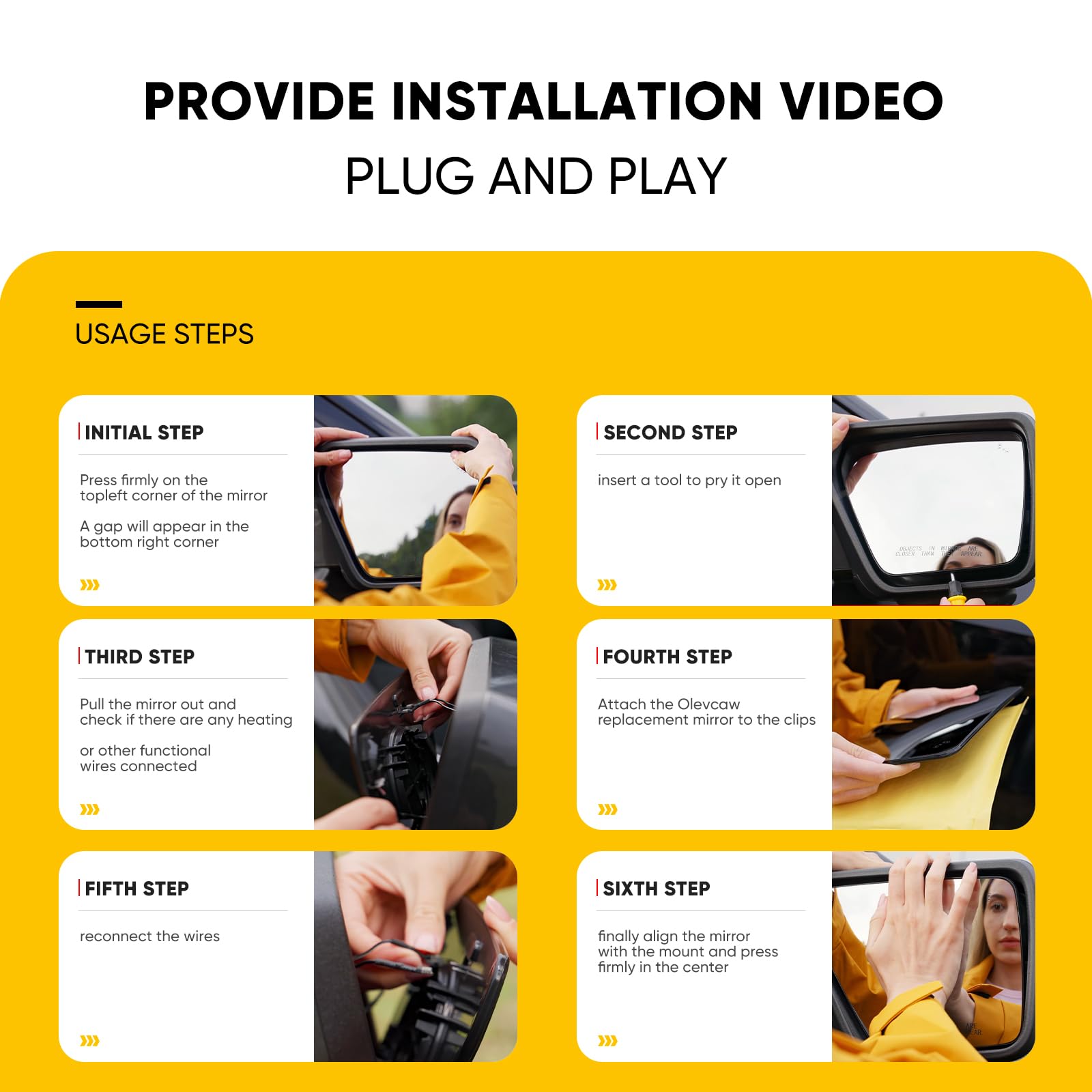 oleycaw packaging with installation video card for guided DIY benefit