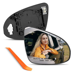 oleycaw front view of passenger mirror showing OE fit for easy replacement