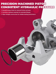 OLIFANT caliper with pads visible, showing ready-to-install convenience