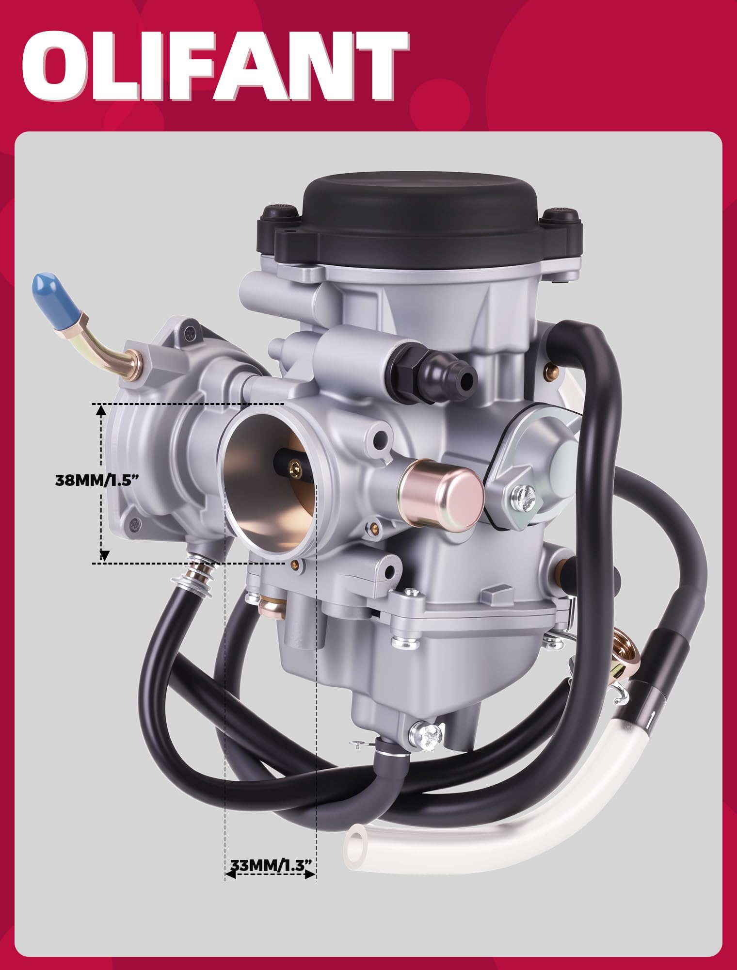OLIFANT carburetor close-up of jets and valves for easier maintenance