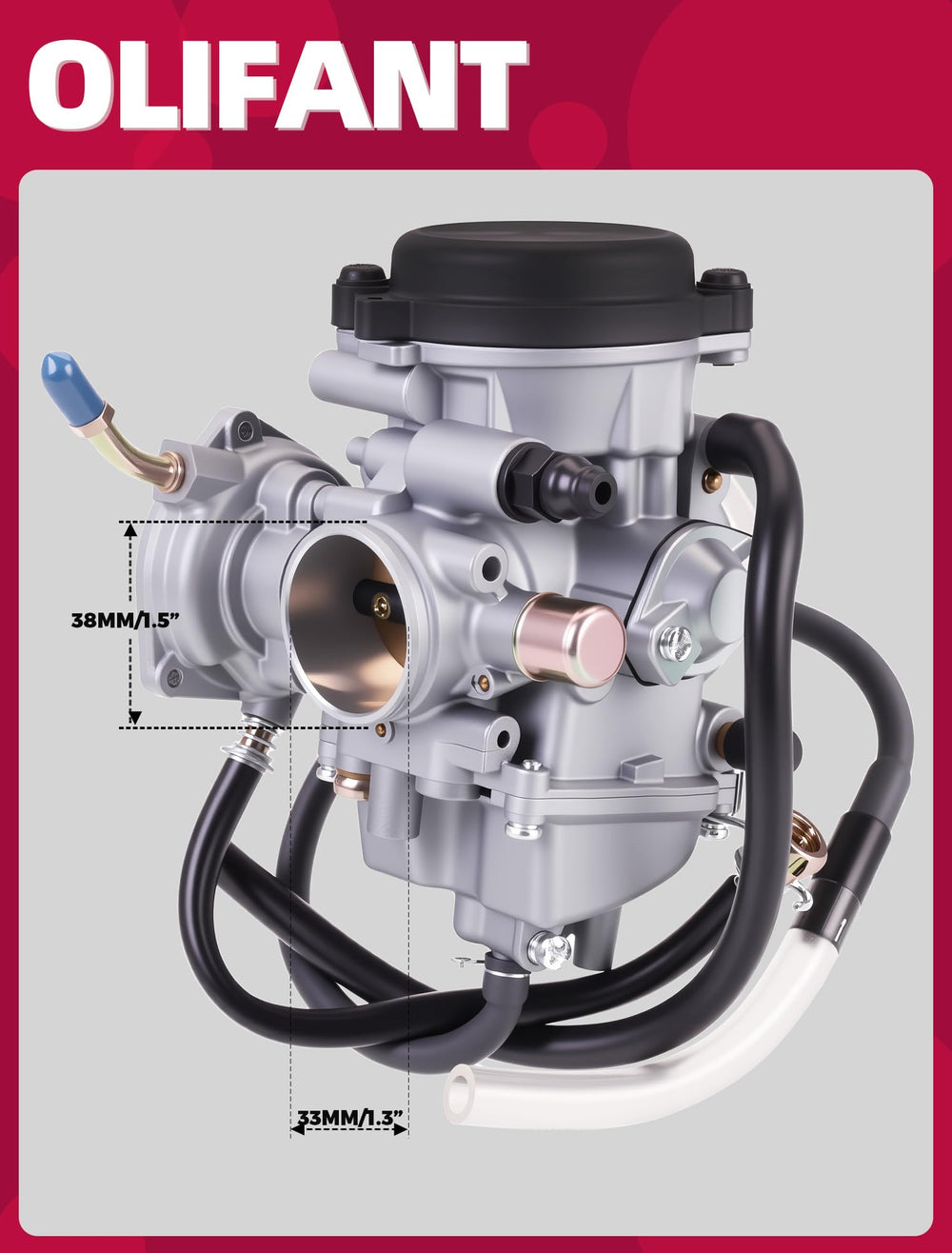 OLIFANT carburetor close-up of jets and valves for easier maintenance