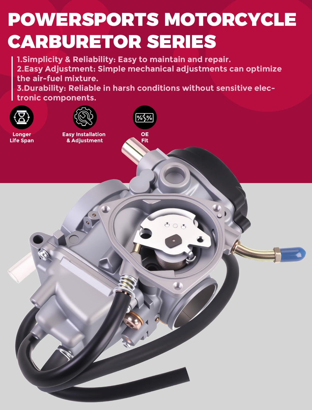 OLIFANT carburetor intake side with dimensions for correct fitment