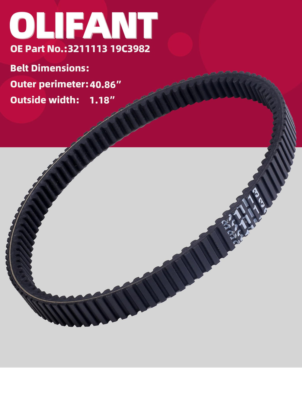 OLIFANT drive belt on Polaris RZR in trail setting demonstrating reliability