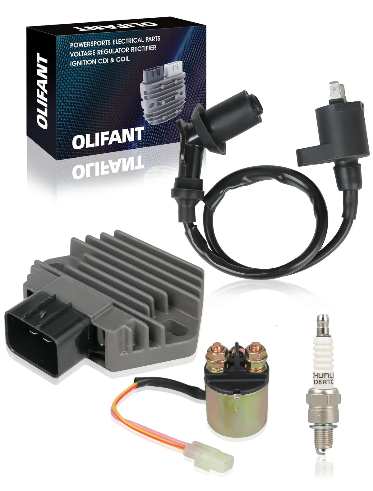 OLIFANT complete kit front view showing included parts and quick fit benefit