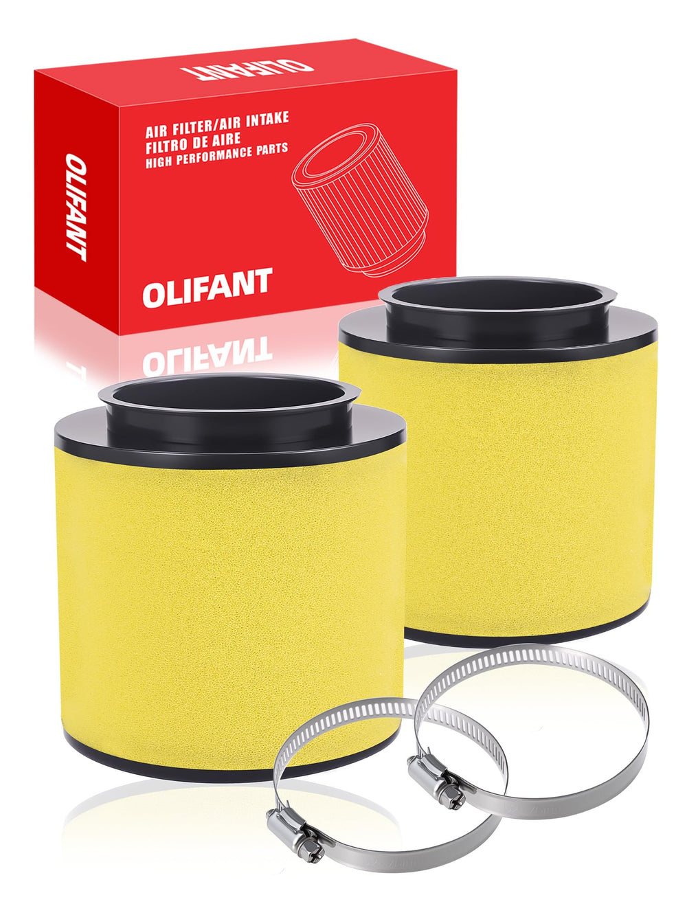 OLIFANT front view showing filter fit for Honda Rancher, ensures proper engine protection