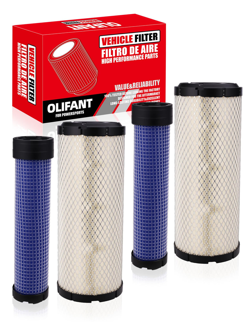 OLIFANT front packaging showing Kohler-compatible filters and clear labeling for easy selection