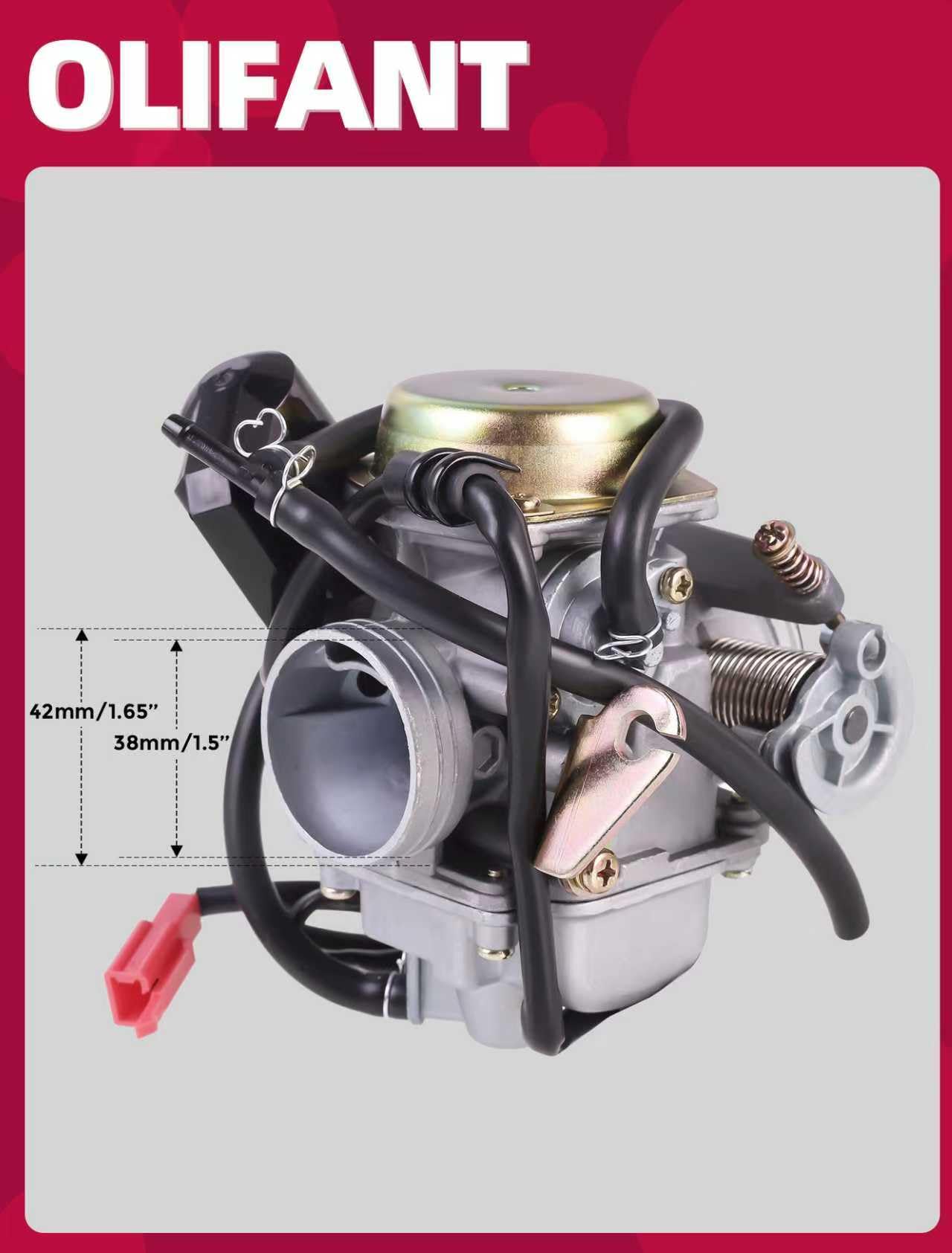 OLIFANT carburetor installed on a scooter engine for improved response
