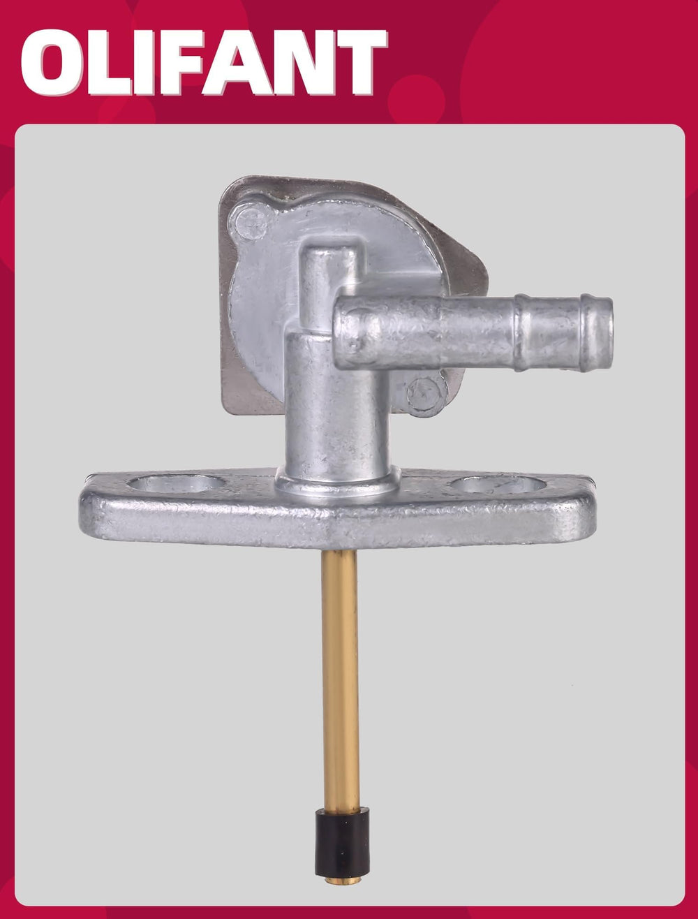 OLIFANT petcock beside coin showing compact size for easy fit
