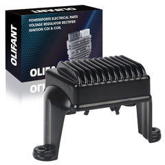 OLIFANT regulator rectifier front view showing mounting points and cooling fins benefit reliable fit