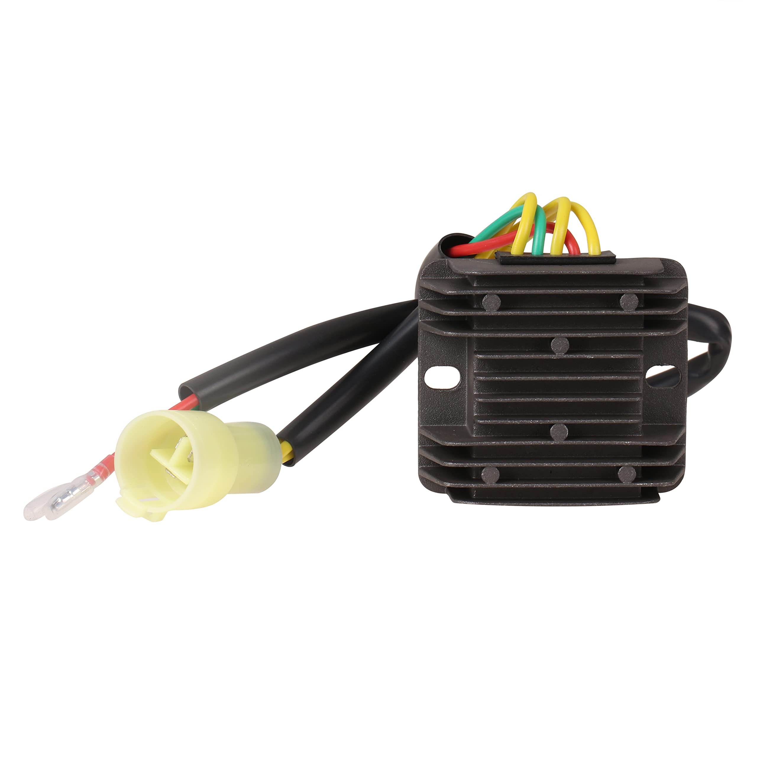 OLIFANT regulator rectifier next to ruler showing compact size for simple installation
