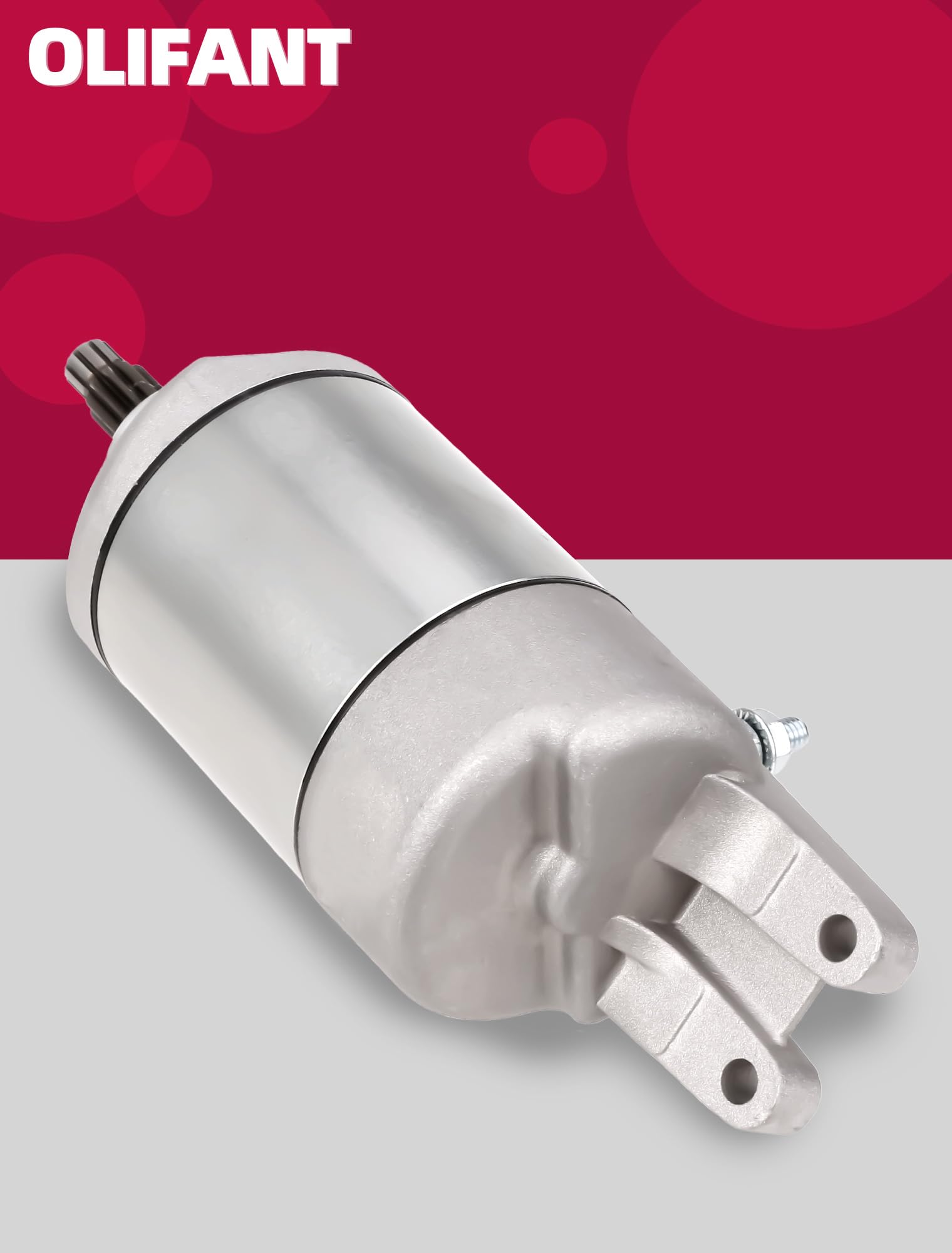 OLIFANT starter installed in Foreman Rubicon engine bay demonstrating direct-fit convenience
