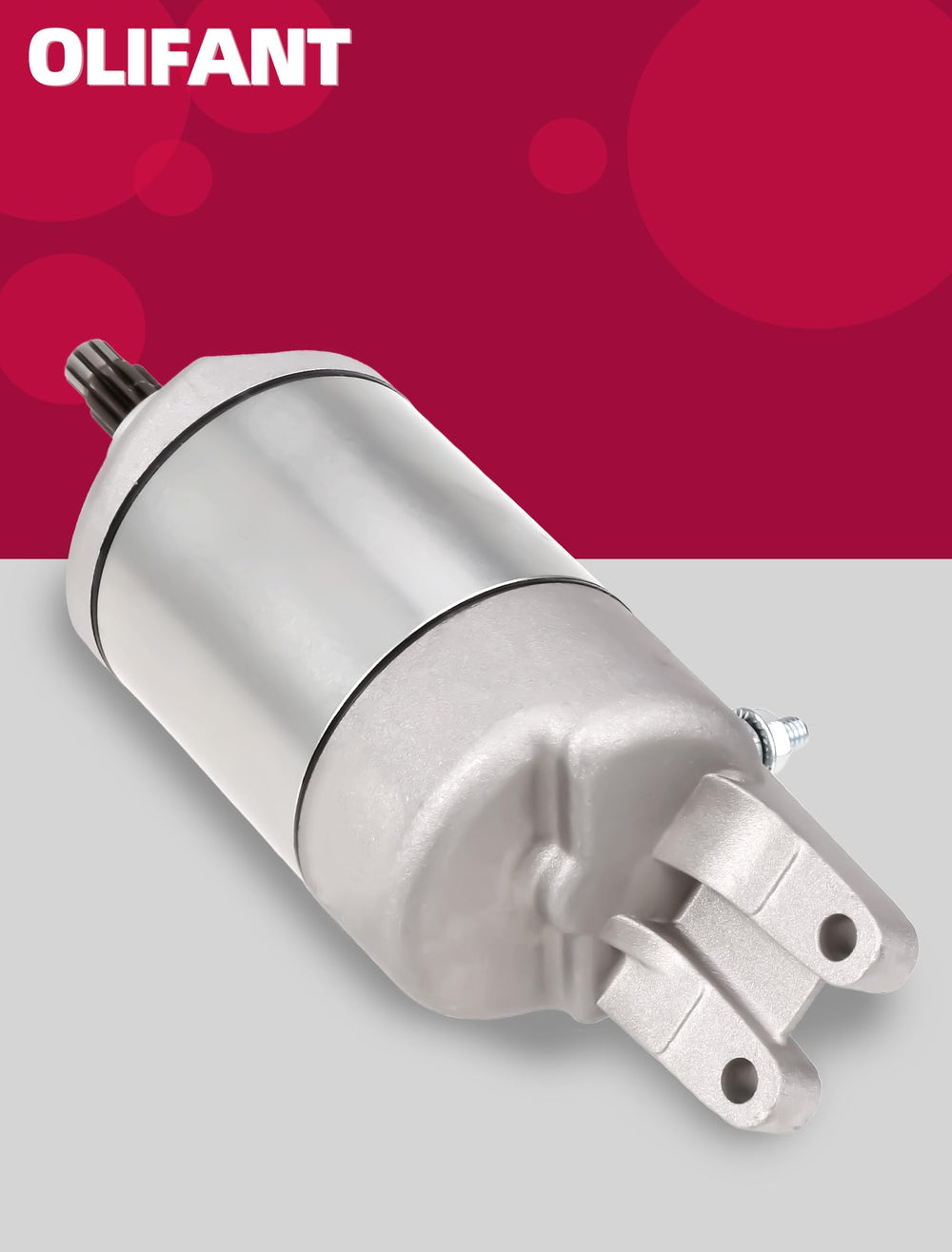 OLIFANT starter installed in Foreman Rubicon engine bay demonstrating direct-fit convenience