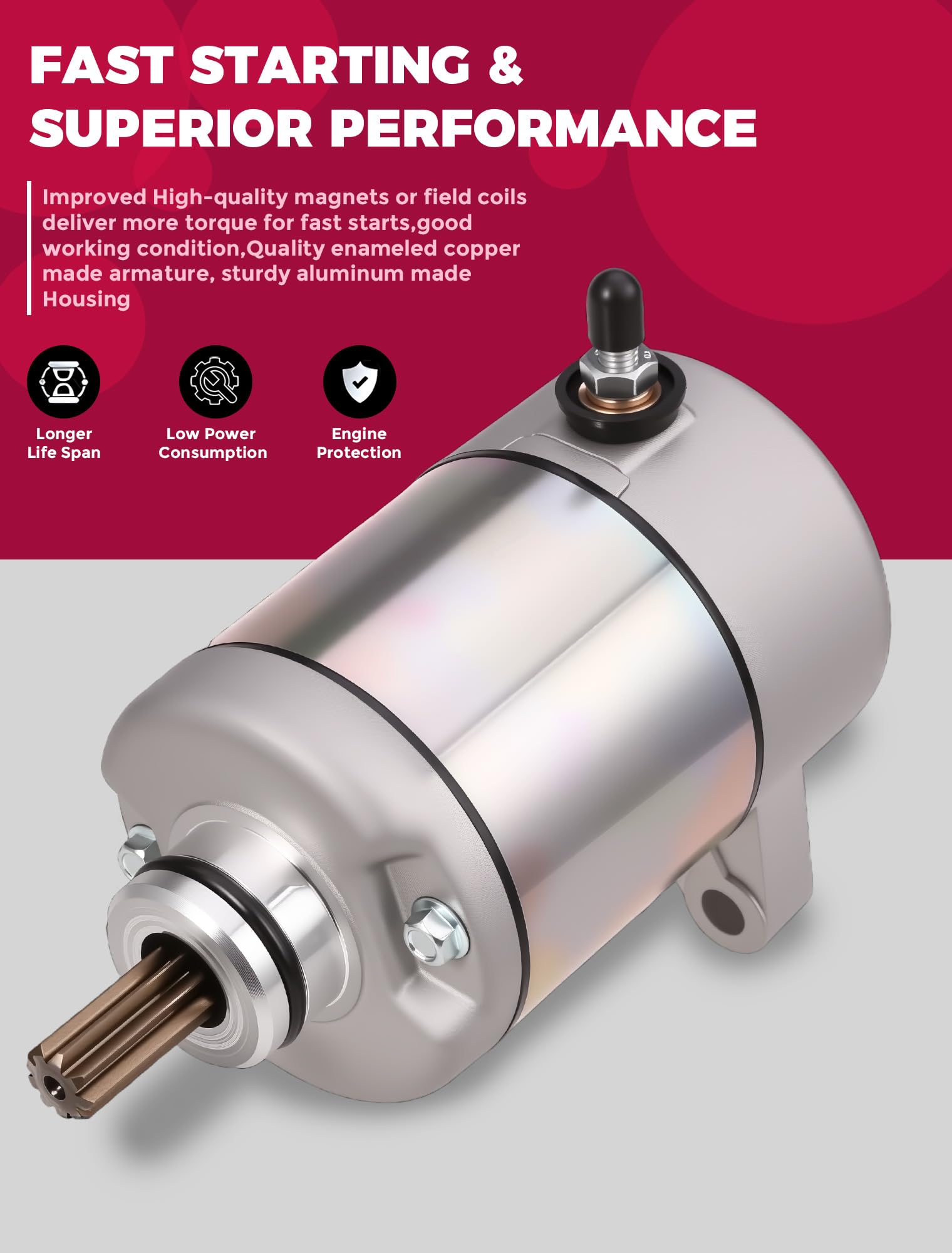 OLIFANT starter mounting flange view demonstrating bolt-pattern fit benefit