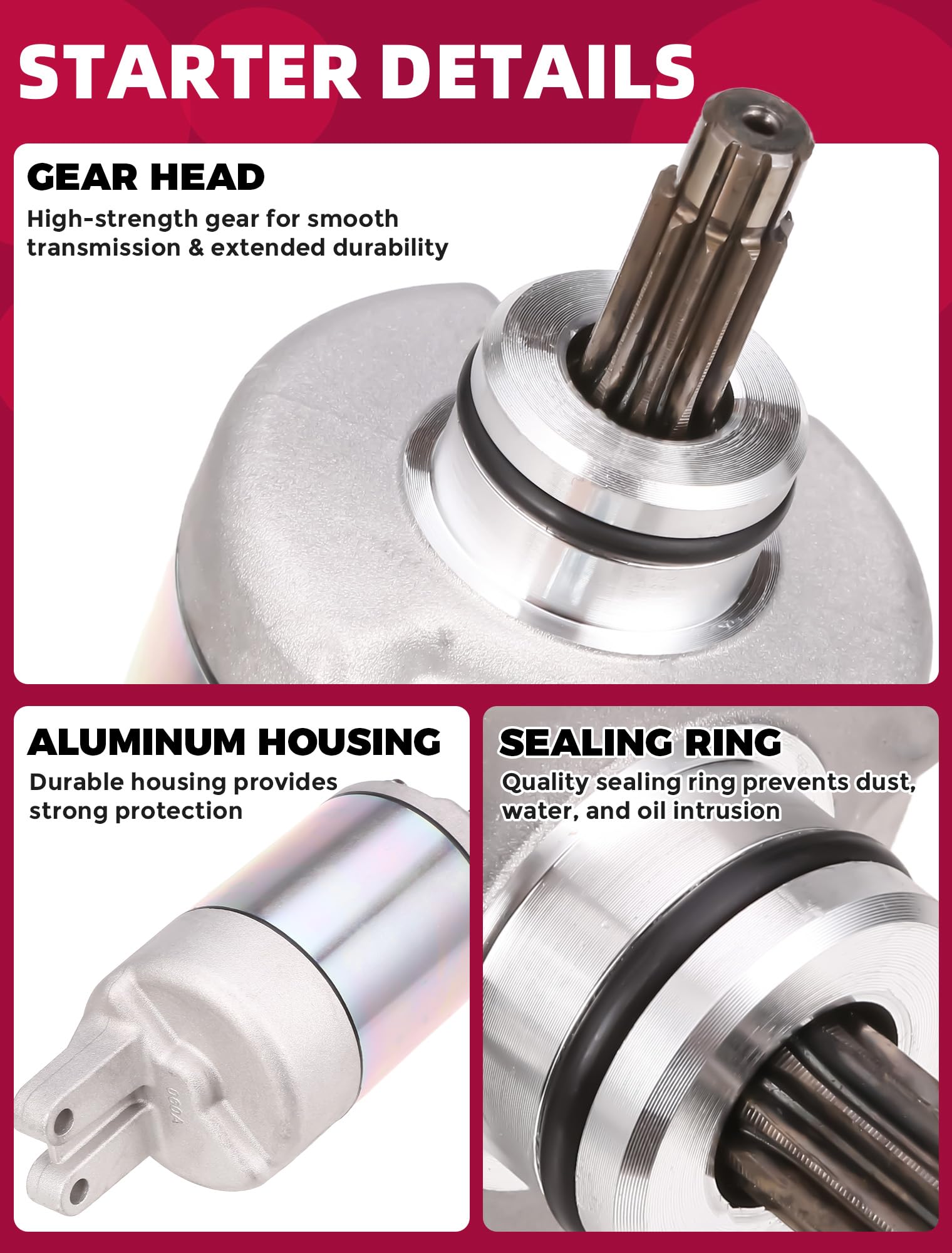 OLIFANT starter mounting flange showing bolt pattern for straightforward installation