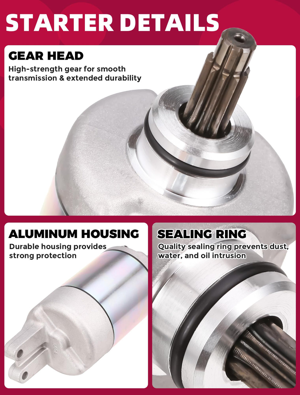 OLIFANT starter mounting flange showing bolt pattern for straightforward installation
