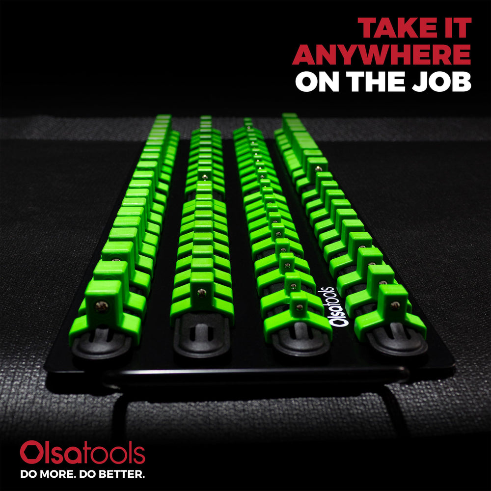 Olsa Tools detailed view of rows with deep and shallow sockets, organized access
