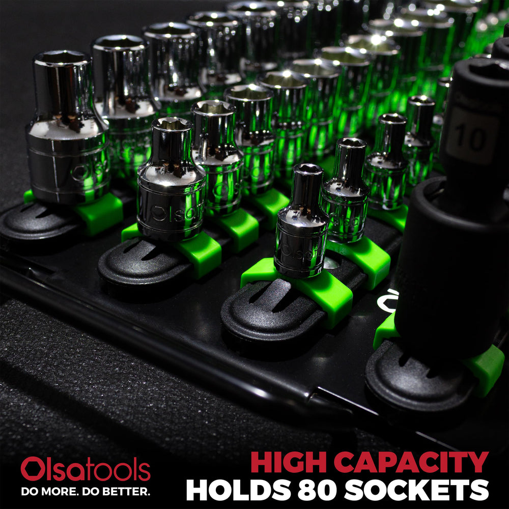 Olsa Tools tray beside pliers for scale, compact portability benefit