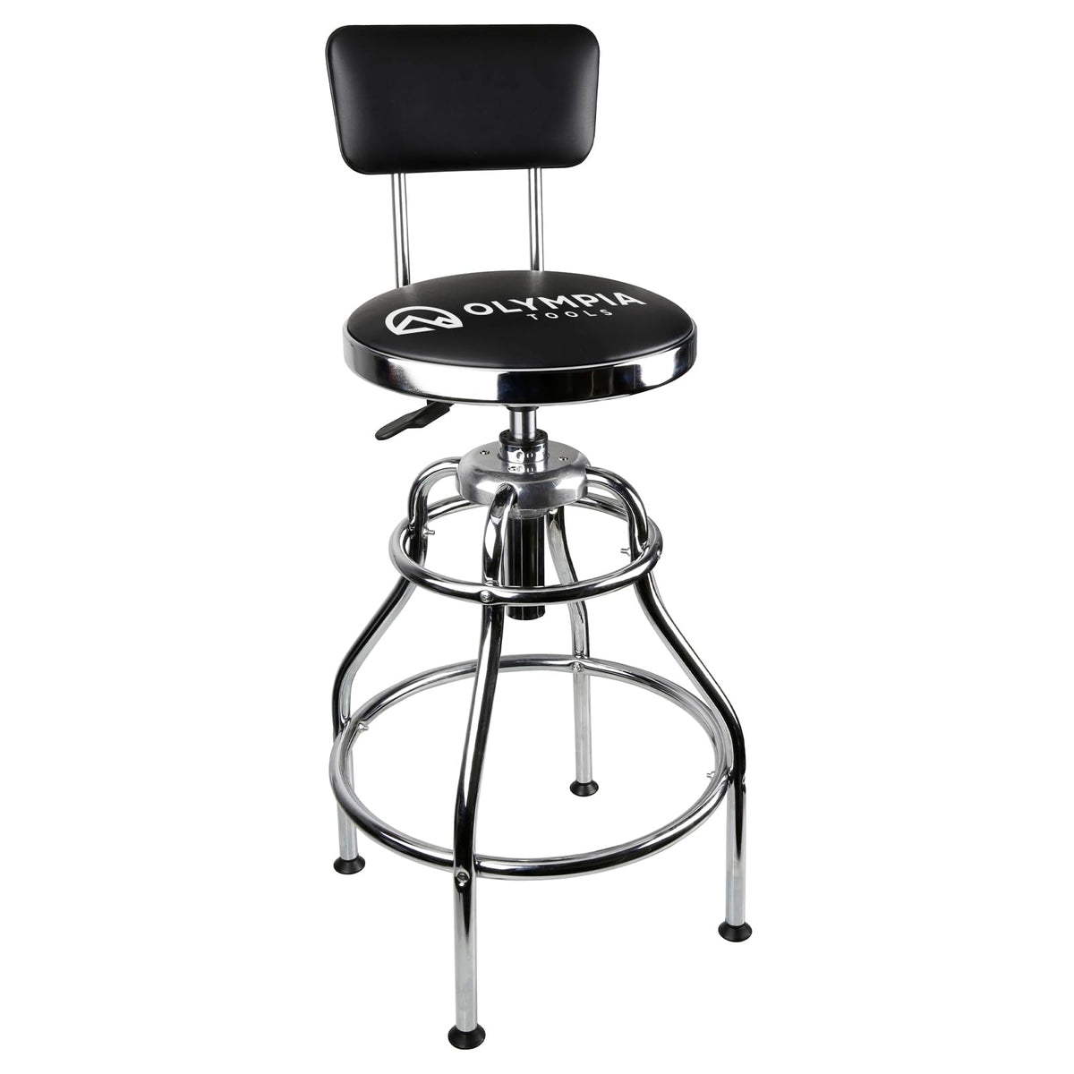 Olympia Tools front view of stool showing seat and backrest for comfort