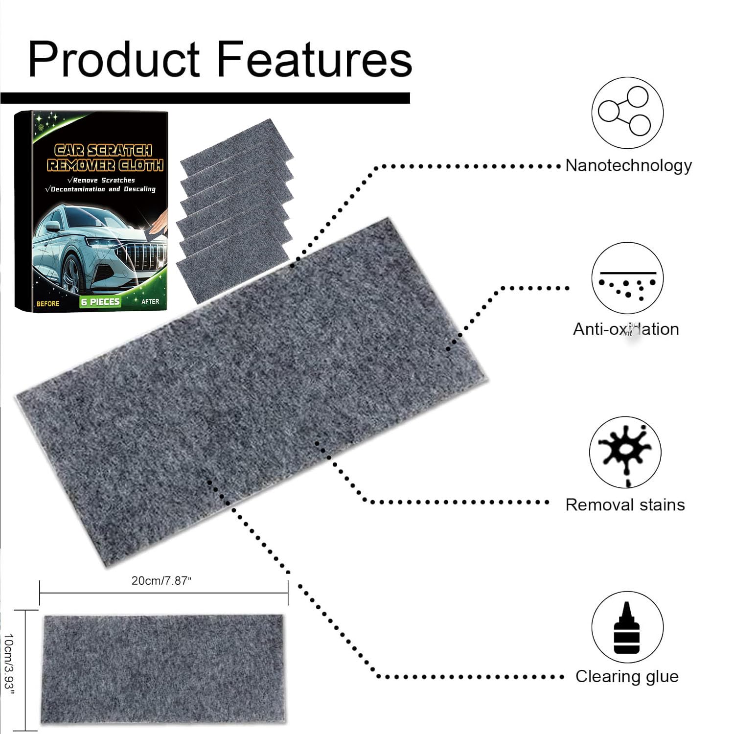 Omaky cloth close-up revealing nano texture for effective polish
