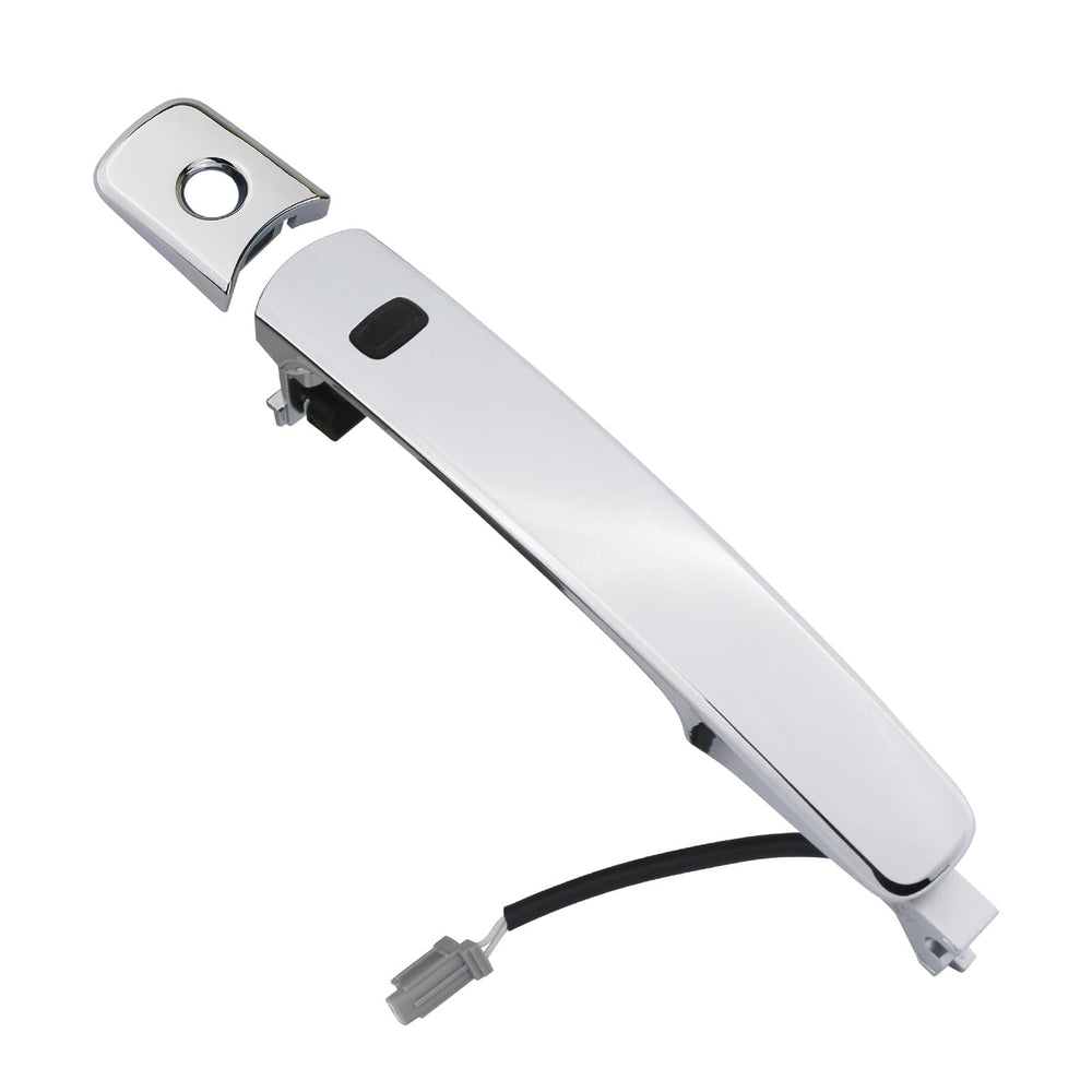 omoZone front left driver door handle packaged and ready to install, shows fitment benefit