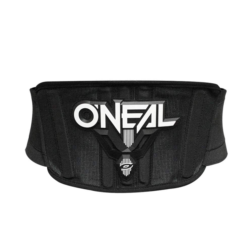 O'NEAL kidney belt front view showing slim profile and secure fit benefit