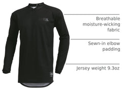 O'NEAL rider wearing jersey on trail demonstrating comfort and range of motion