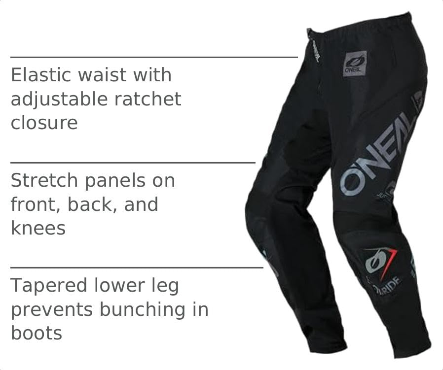 O'NEAL rider wearing pant on trail demonstrating fit and durable performance