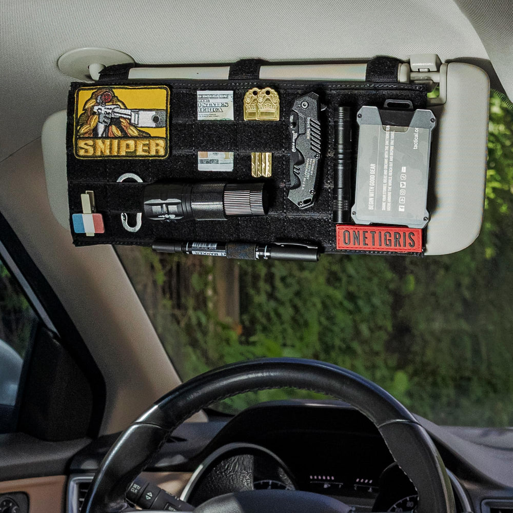 ONETIGRIS front-facing display of morale patches on MOLLE grid for personalization and identity