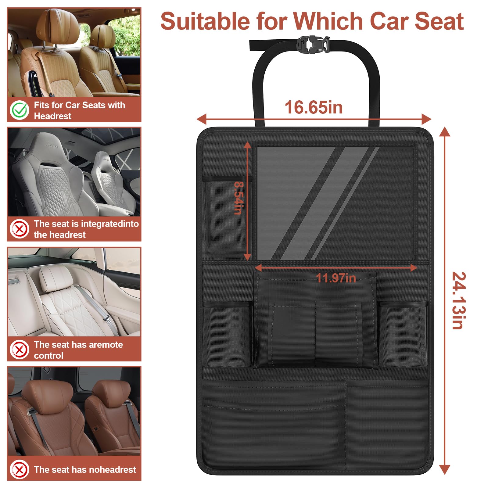 Oneyus kick mat protecting seatback from scuffs and dirt during travel