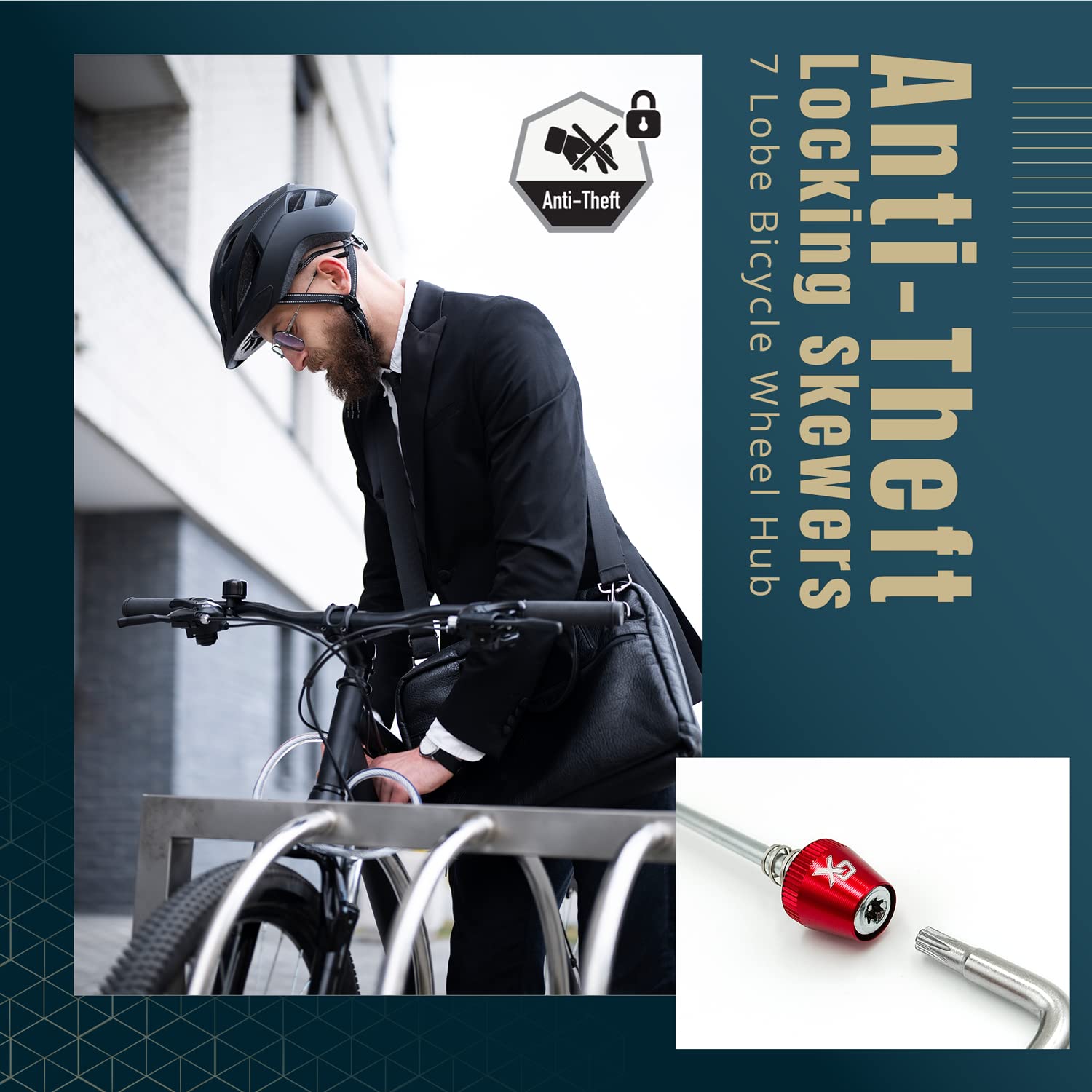ONIPAX 7-lobe key and screws showing exclusive-key protection