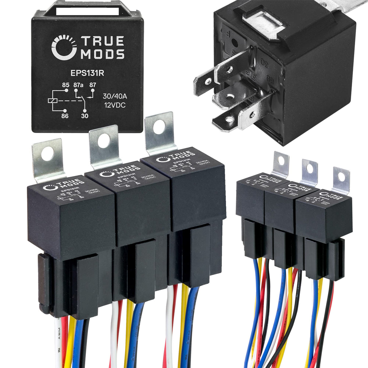ONLINE LED STORE front pack view showing six relay harnesses, simplifies multi-circuit installs
