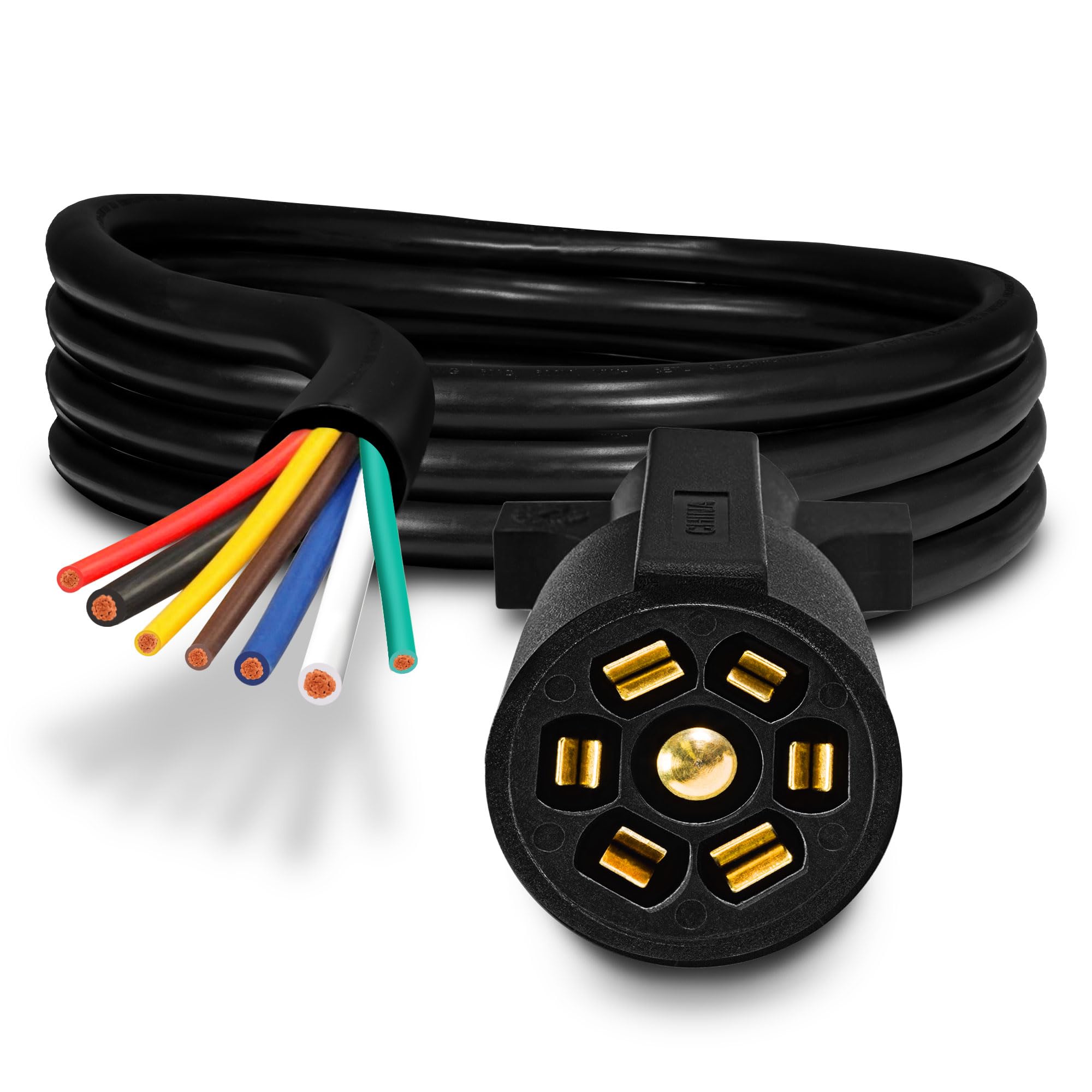 ONLINE LED STORE front view of TRUE MODS 7-pin plug shows secure locking benefit