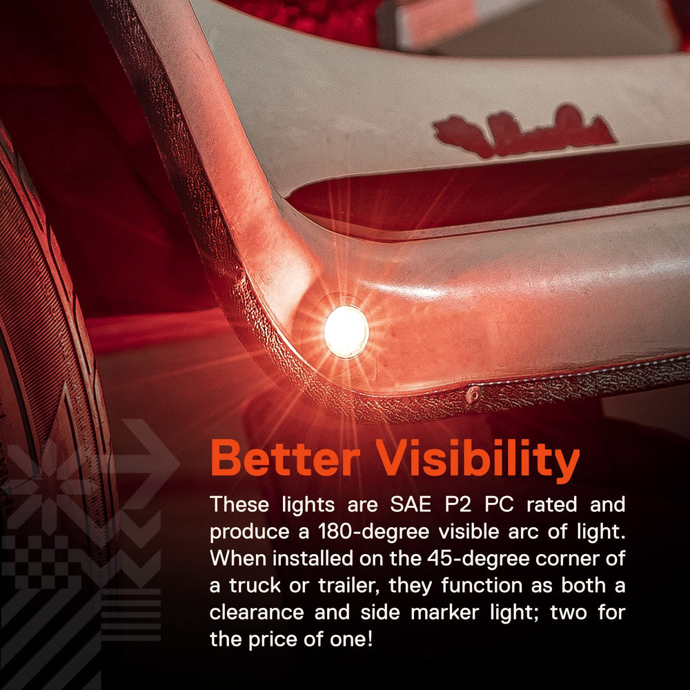 ONLINE LED STORE True Mods mounted on trailer corner improving side and clearance visibility