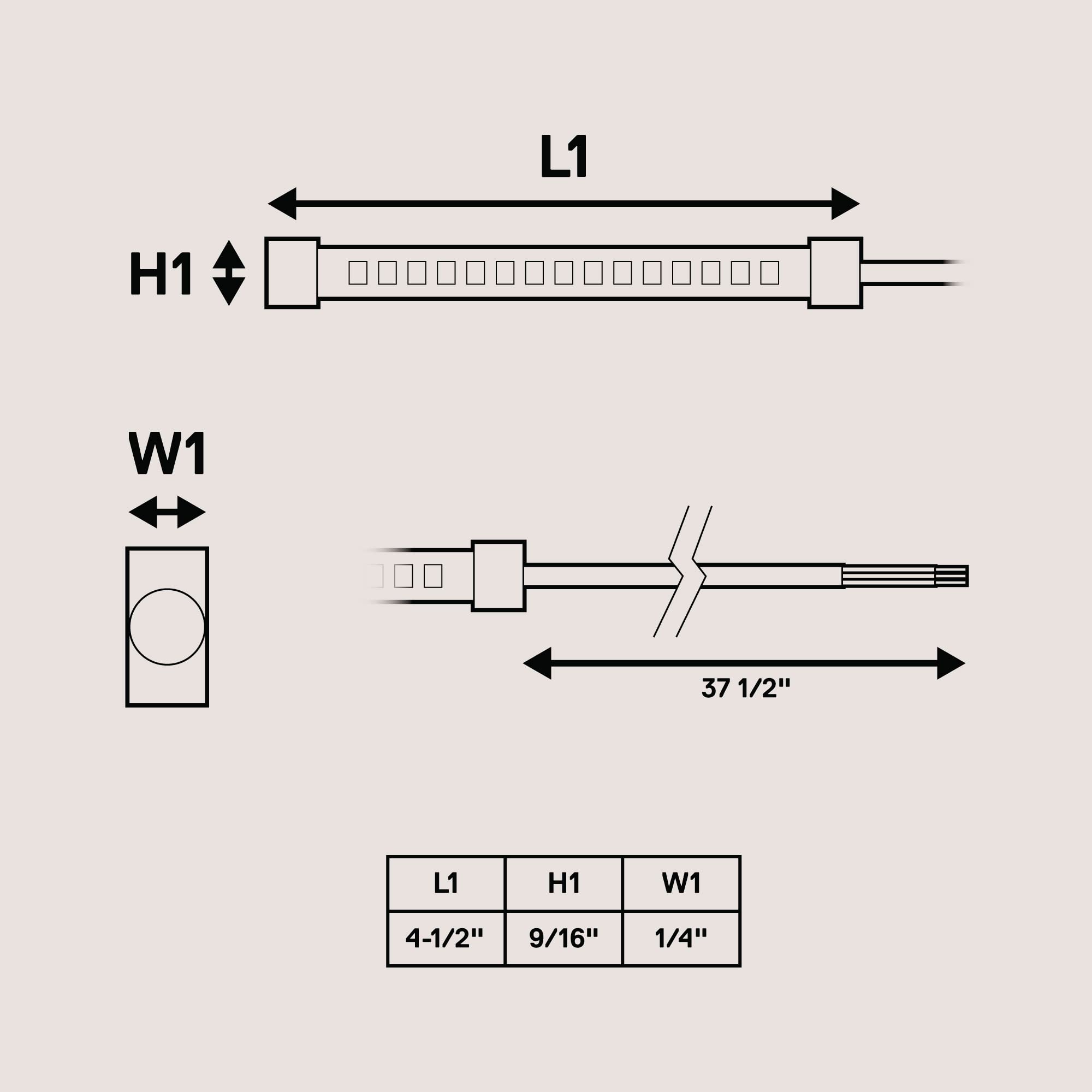 ONLINE LED STORE TRUE MODS size comparison with ruler showing precise 5 inch length